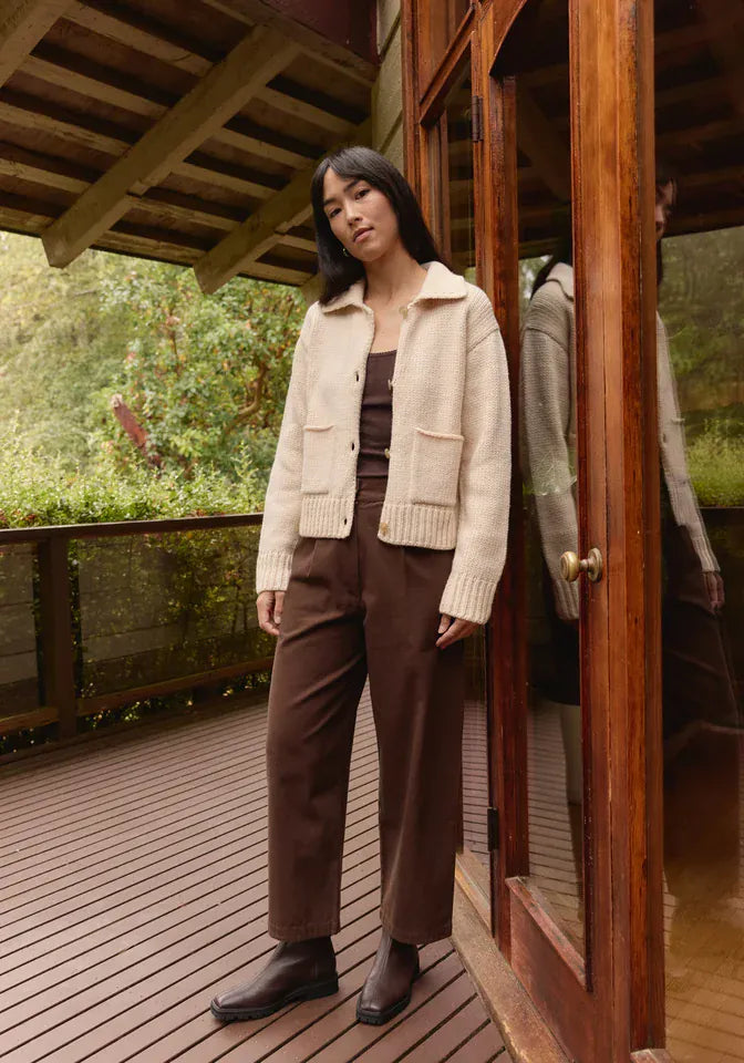 Collared Coat - Natural