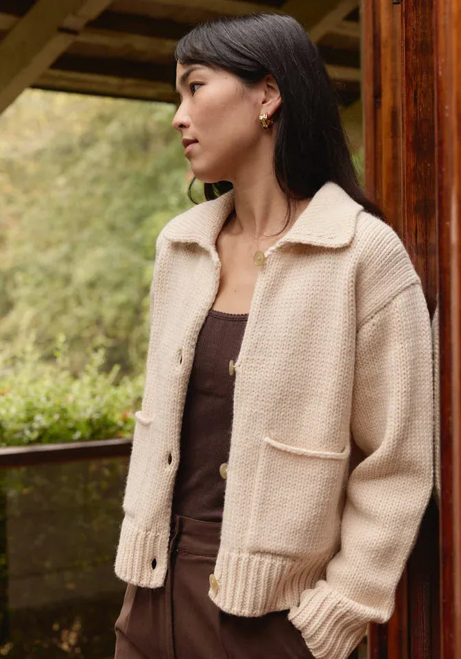 Collared Coat - Natural