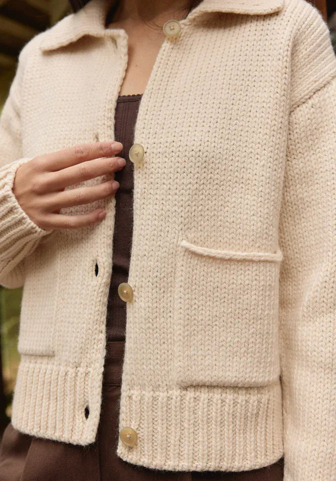 Collared Coat - Natural