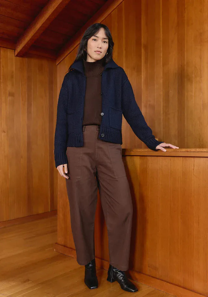 Collared Coat - Navy