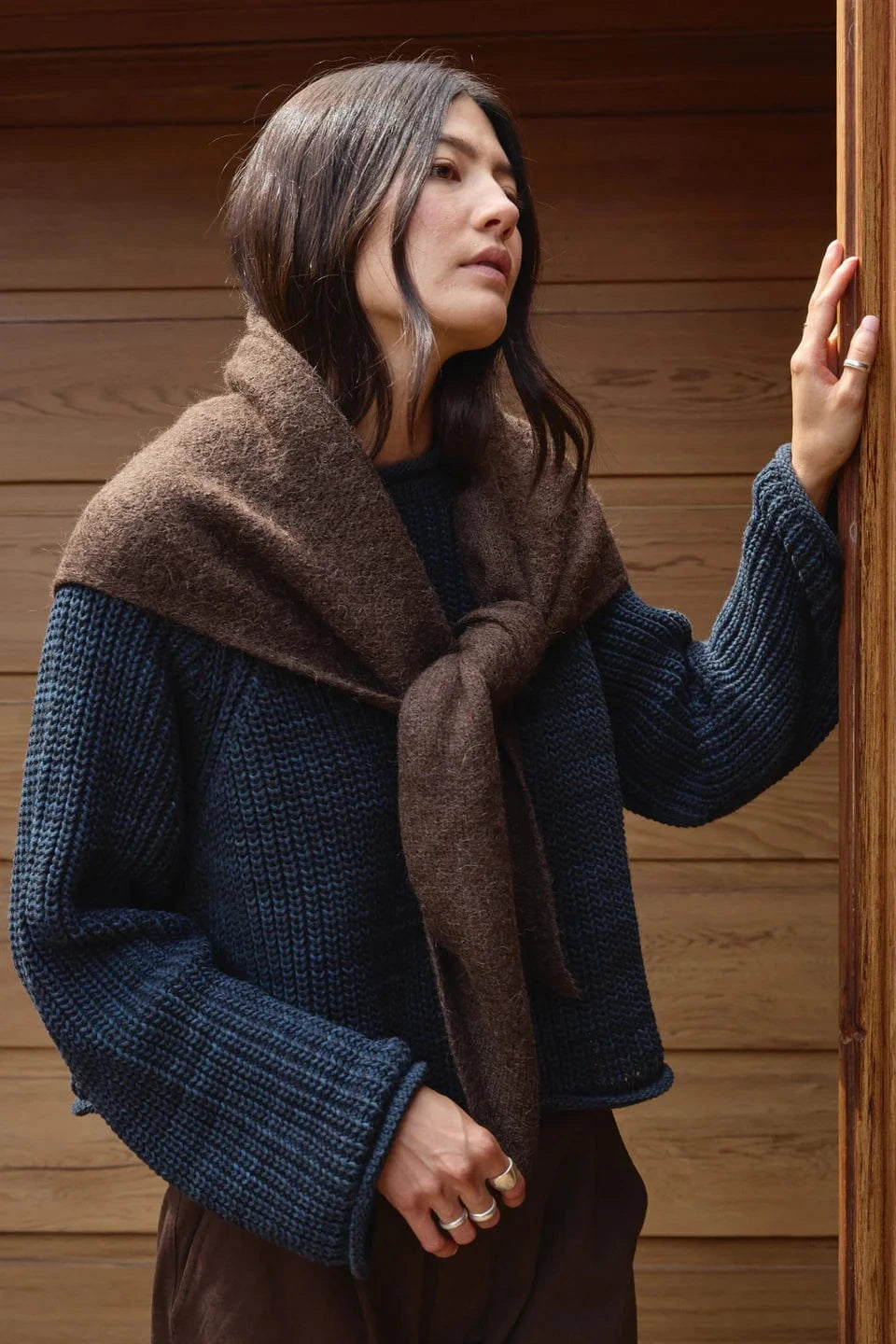 Felted Shawl - Walnut