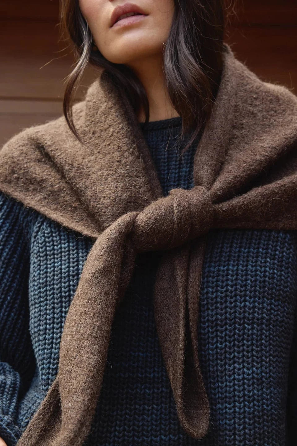 Felted Shawl - Walnut