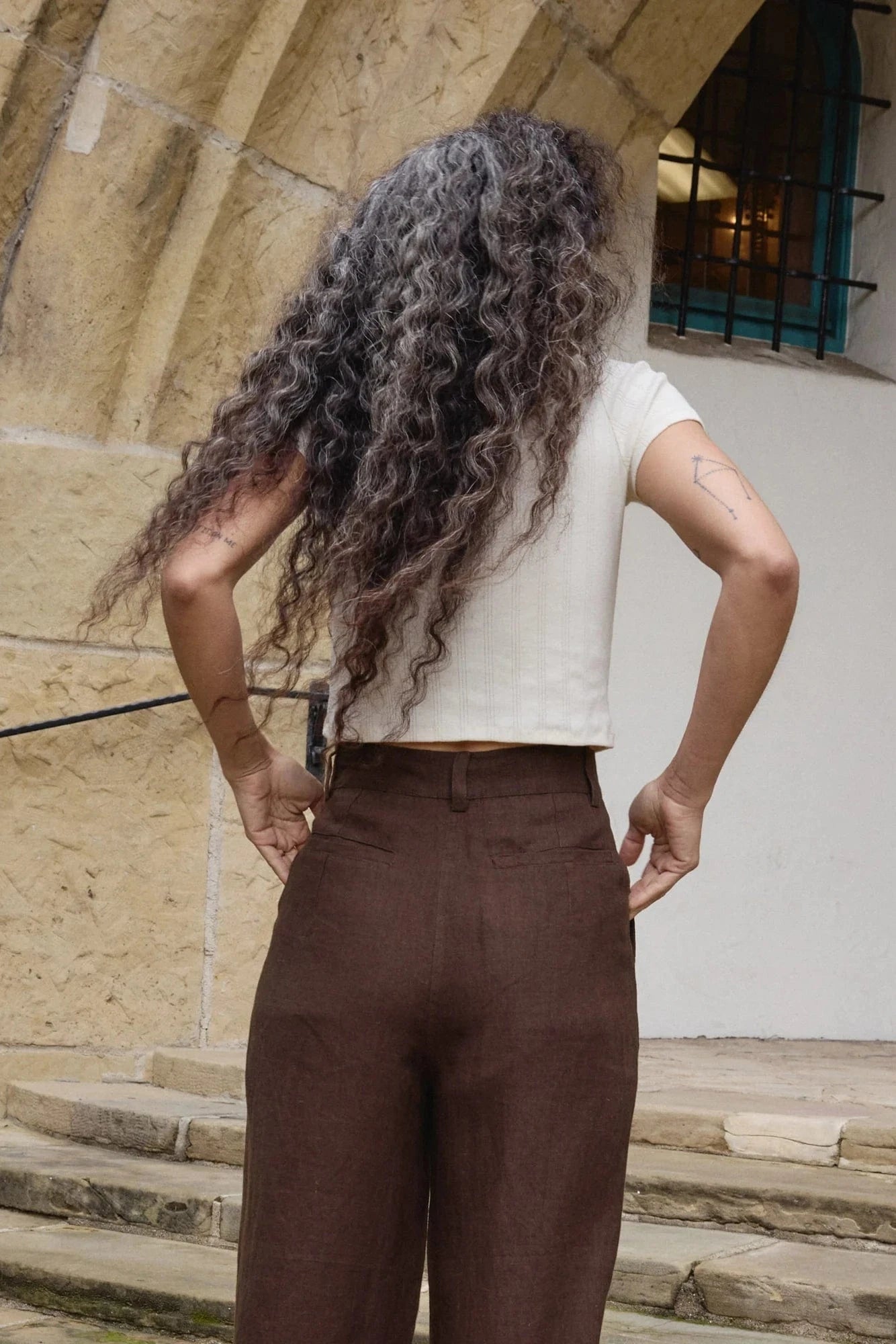 Crop Pointelle Tee - Natural