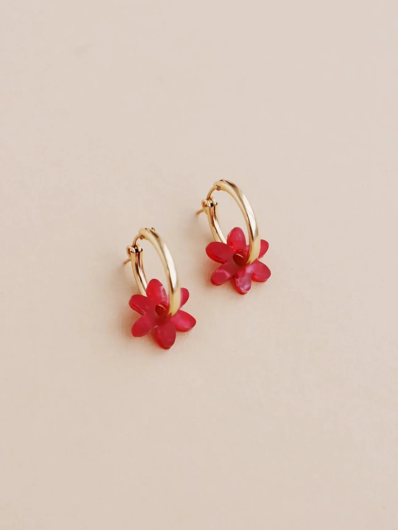 Mini Caia Hoops - Ruby