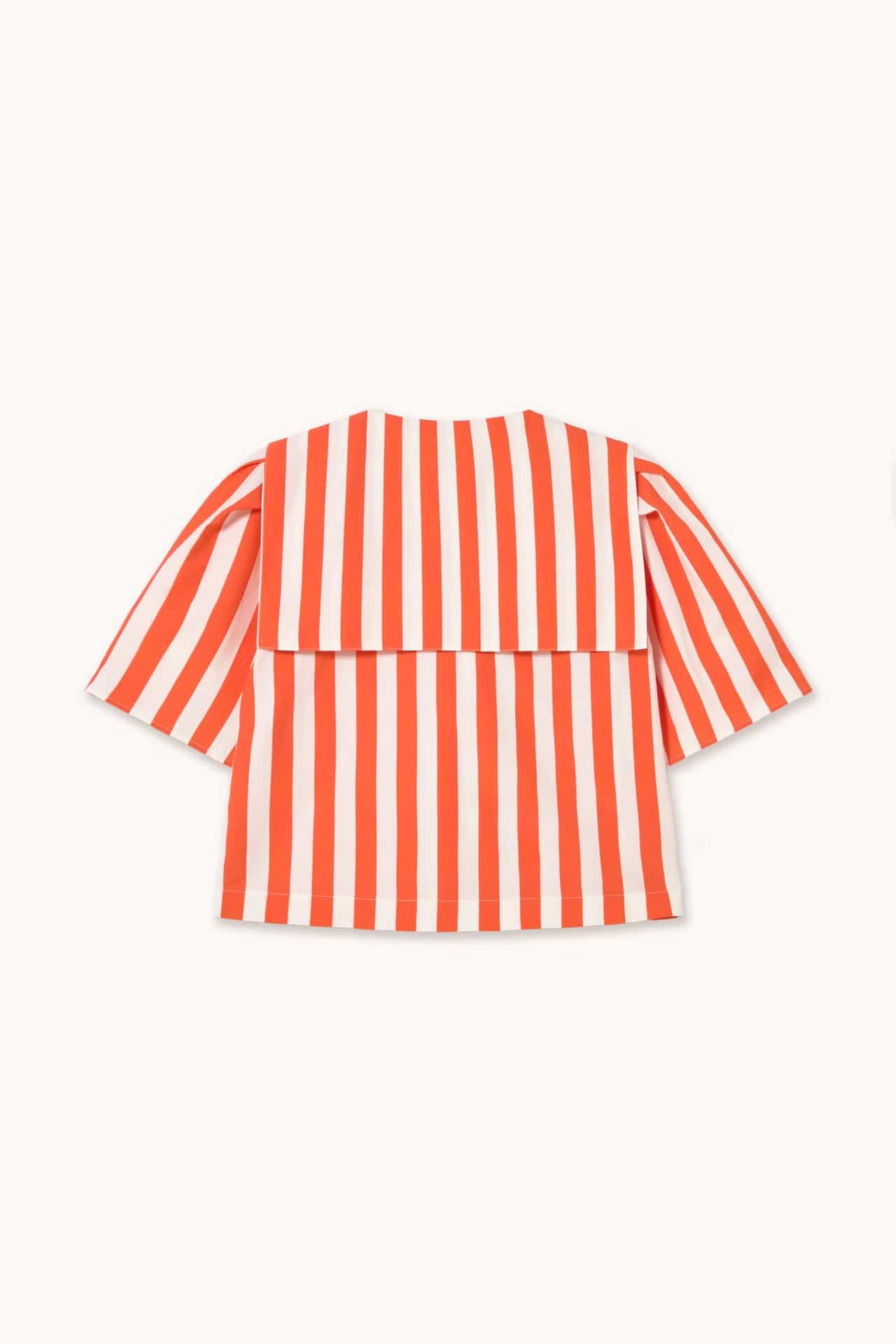 Striped Sailor Neck Blouse - Orange