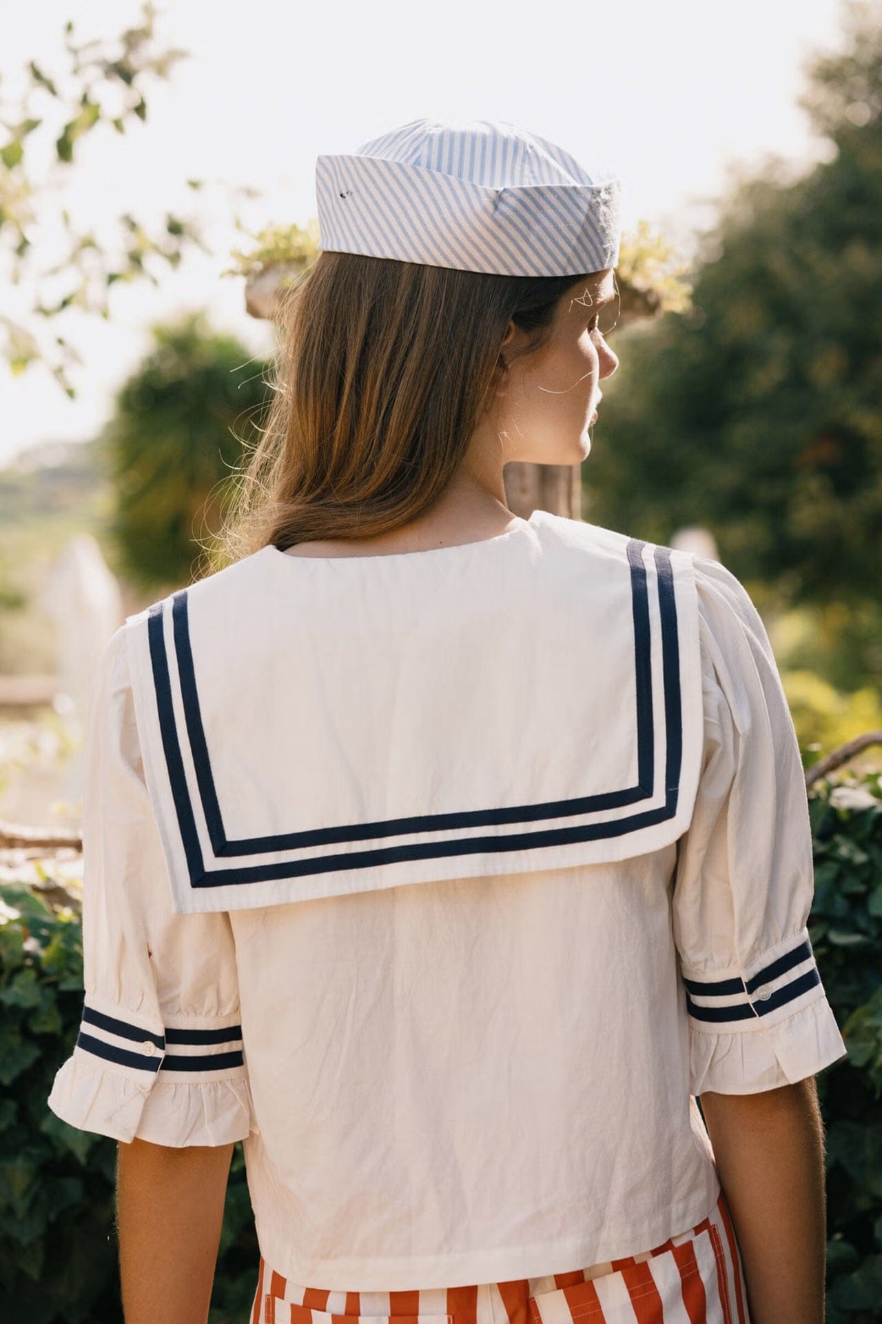 Stripes Blouse - White and Navy