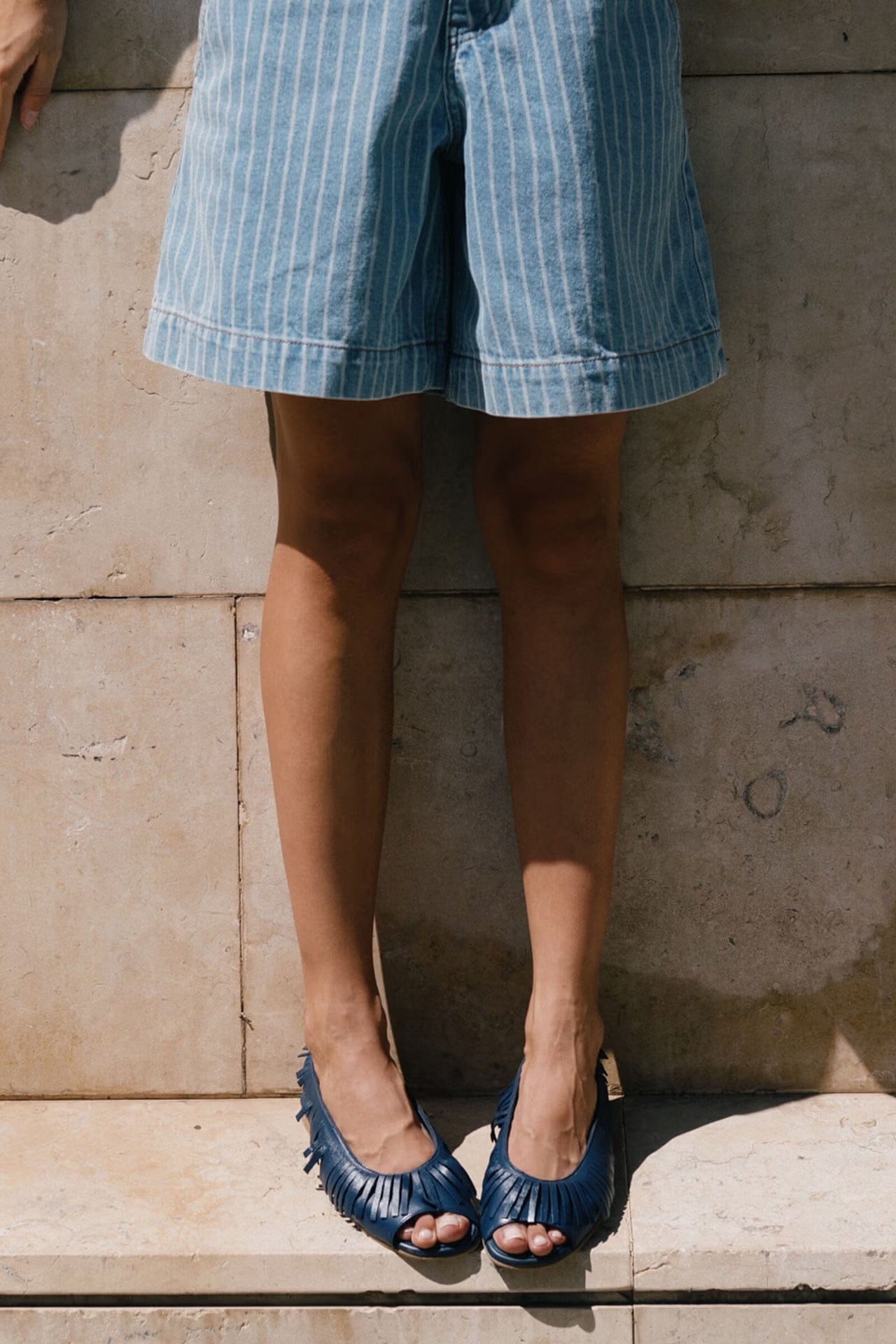 Denim Striped Bermuda Short