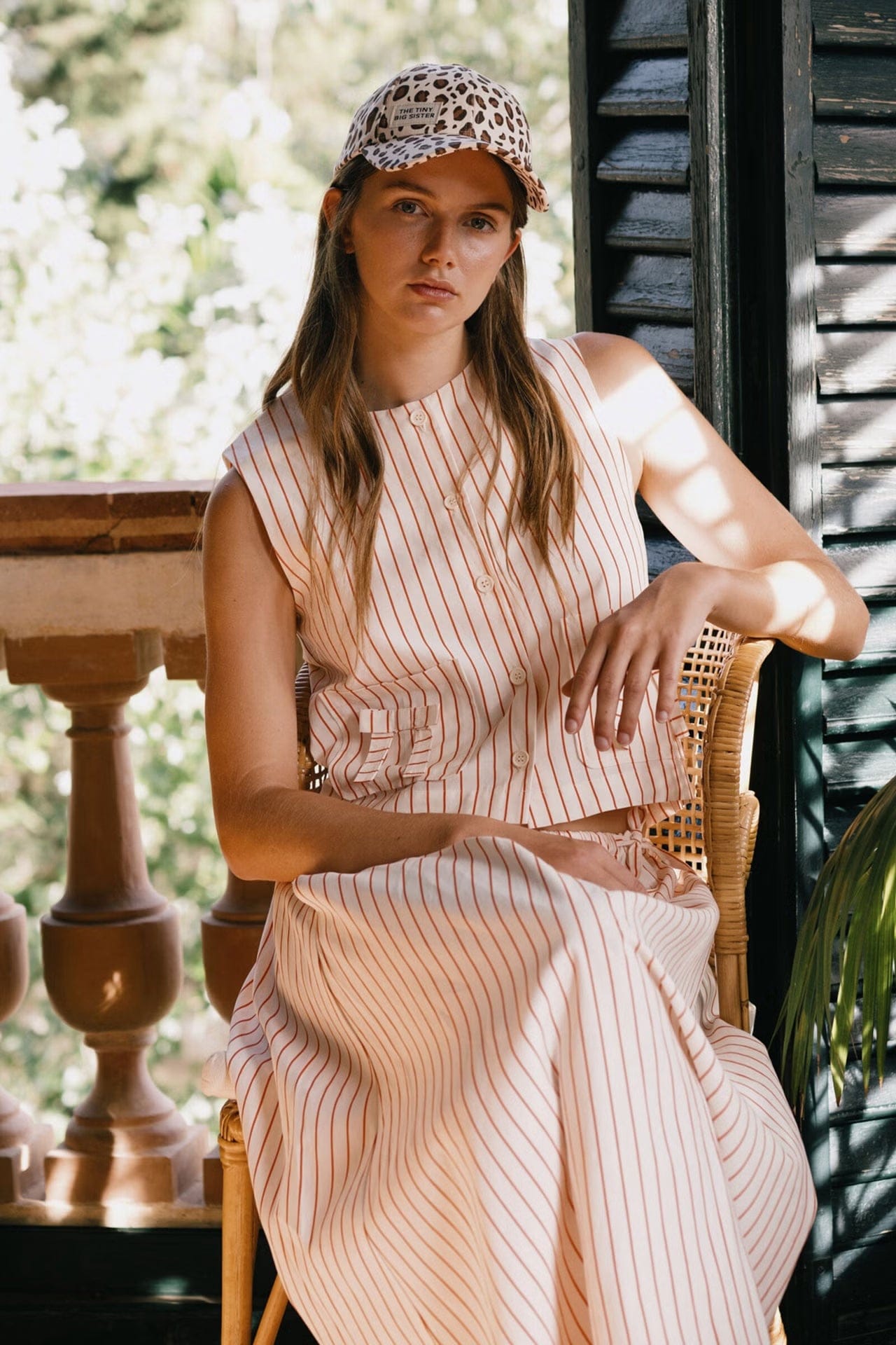 Thin Stripes Bow Skirt
