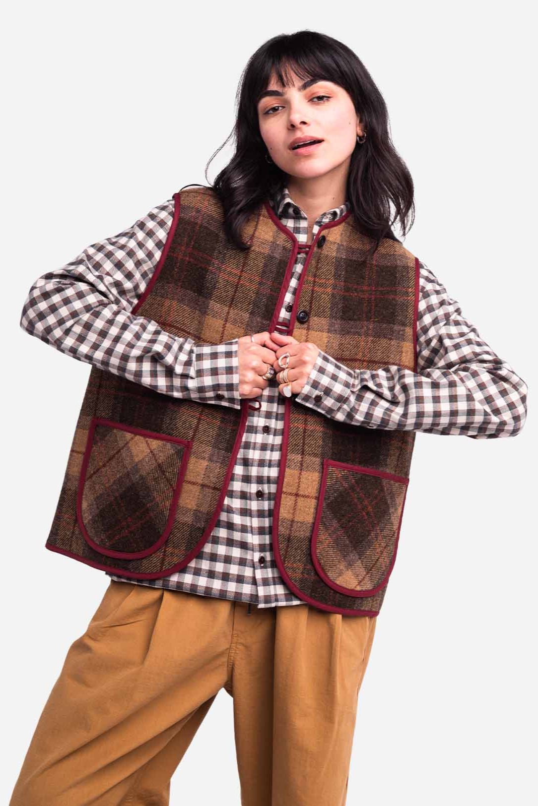 Shepard Vest - Brown Plaid