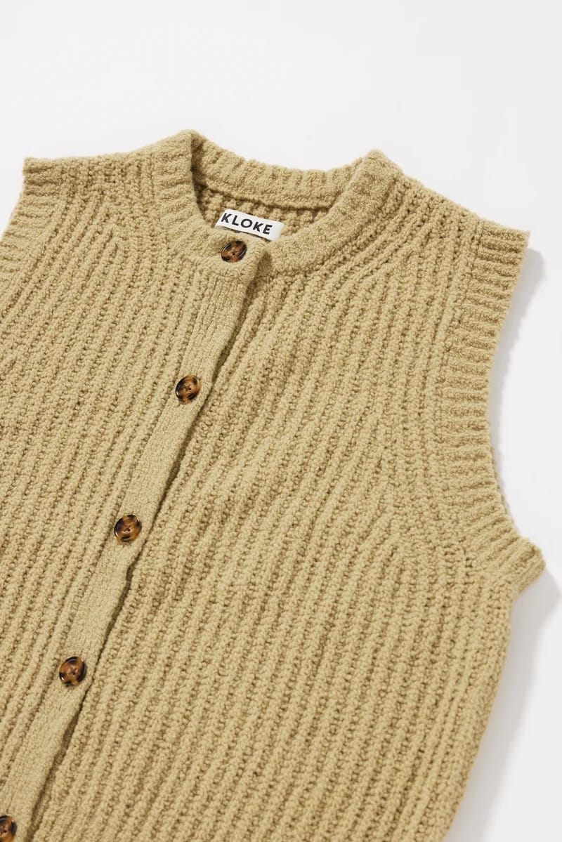 Faint Knit Vest - Pale Chartreuse