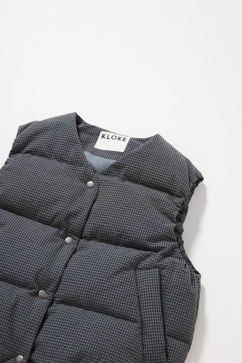Static Quilted Down Vest - Ink
