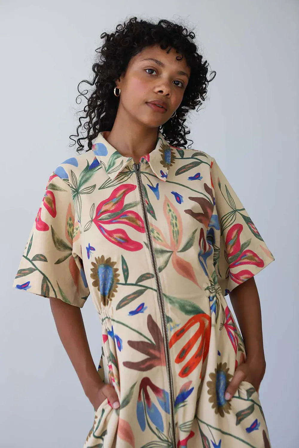 Long Utility Dress - Laura Burke Print