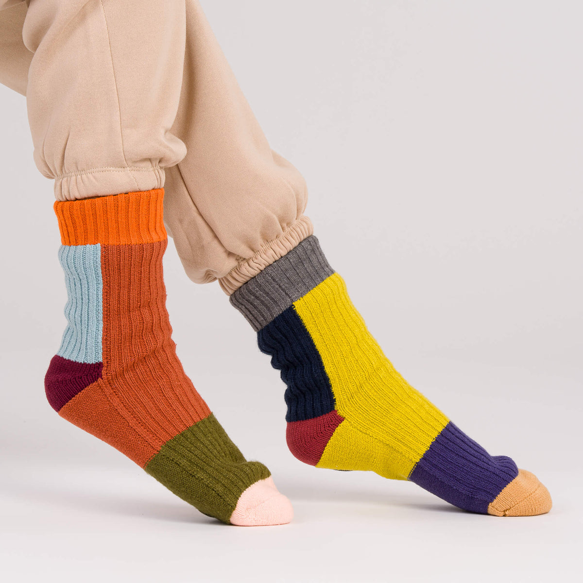 Mismatch House Socks - Desert