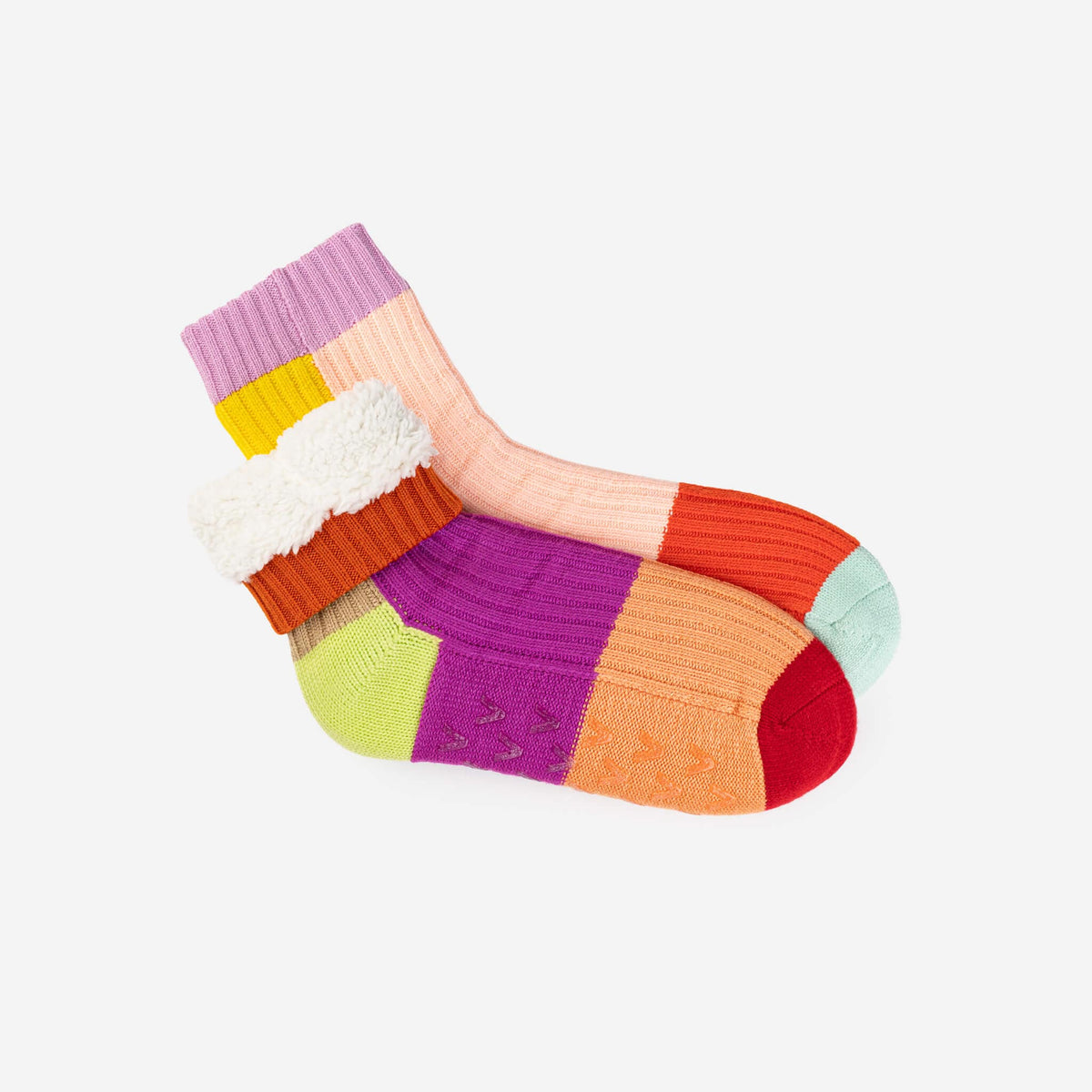 Mismatch House Socks - Pink