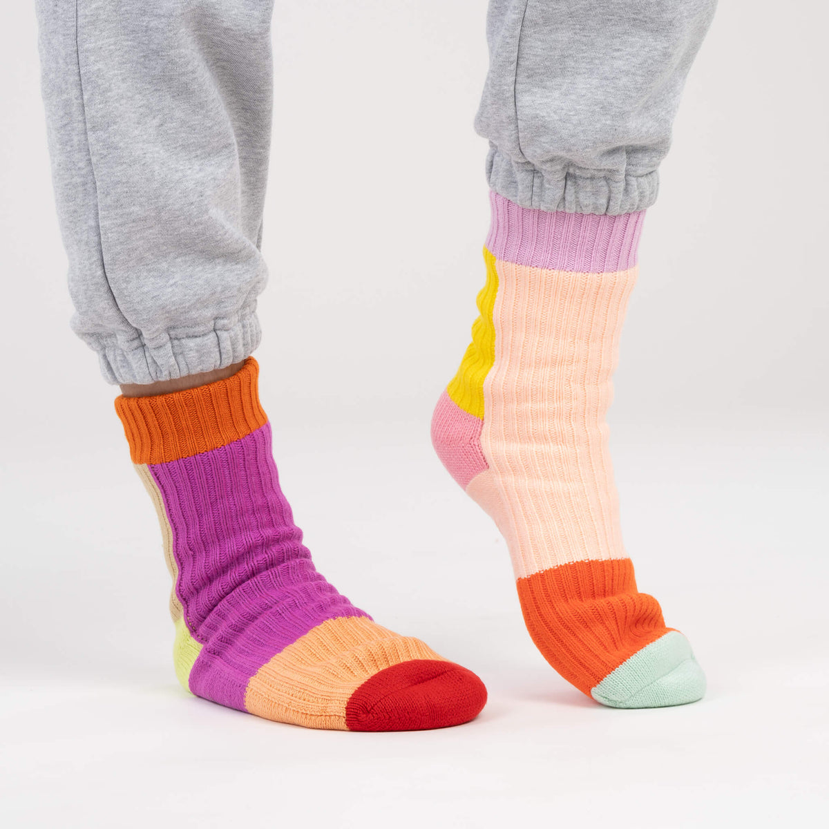 Mismatch House Socks - Pink
