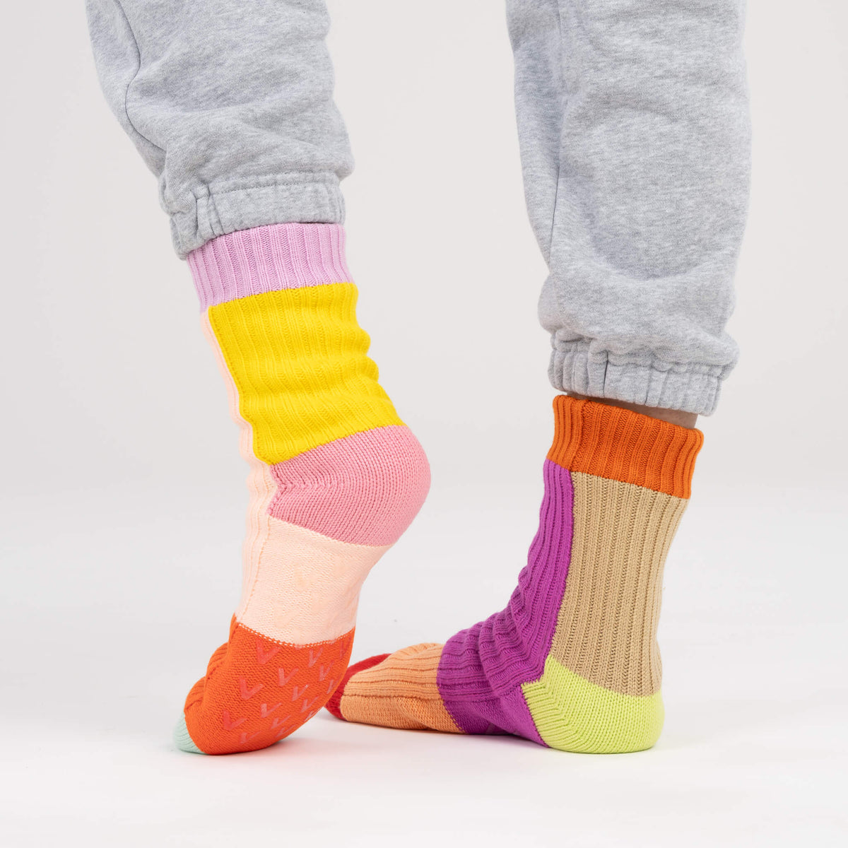 Mismatch House Socks - Pink