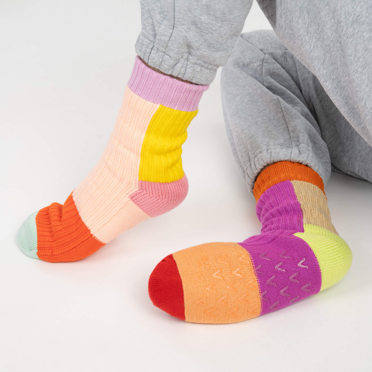 Mismatch House Socks - Pink