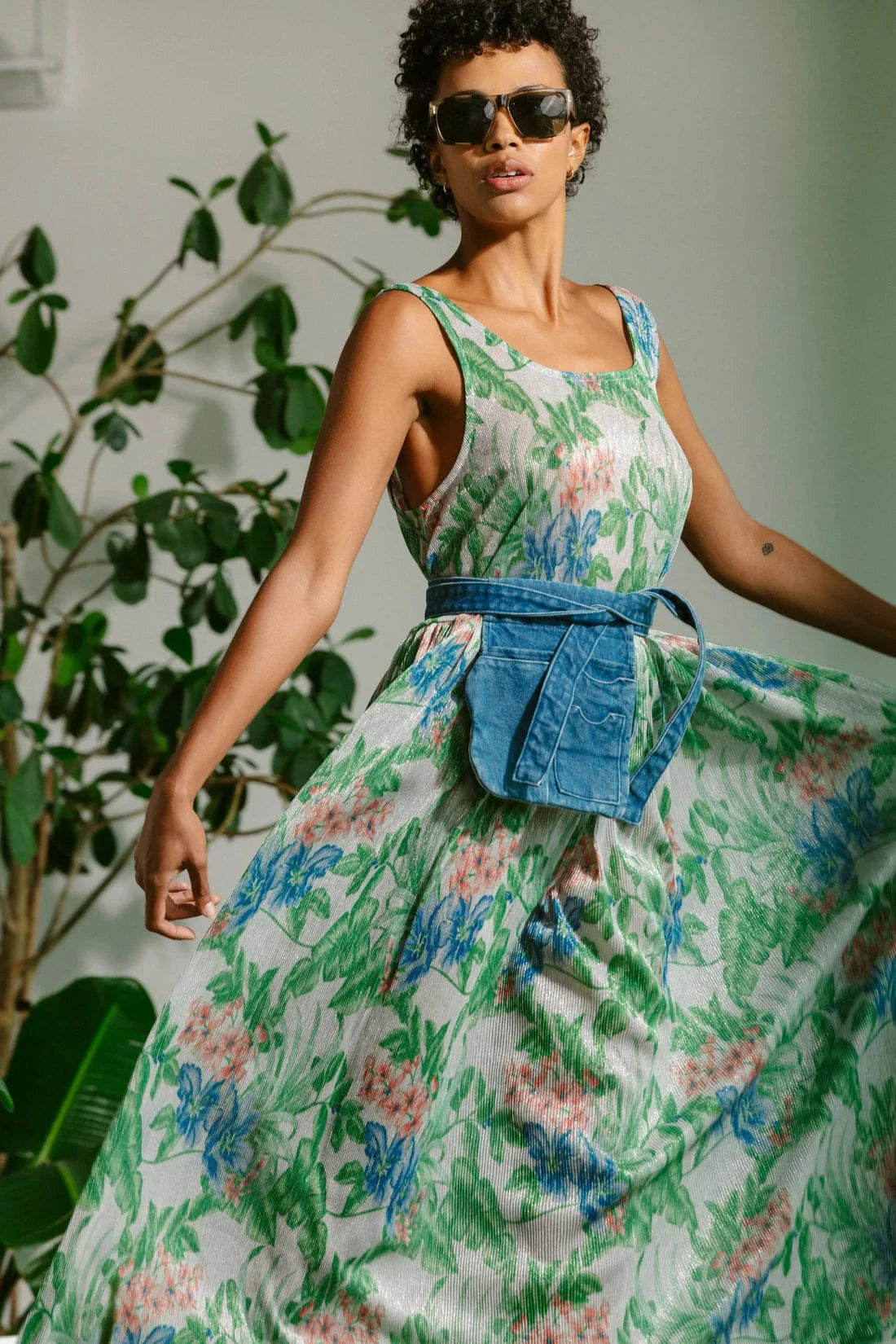 Basketball Dress - Metallic Floral