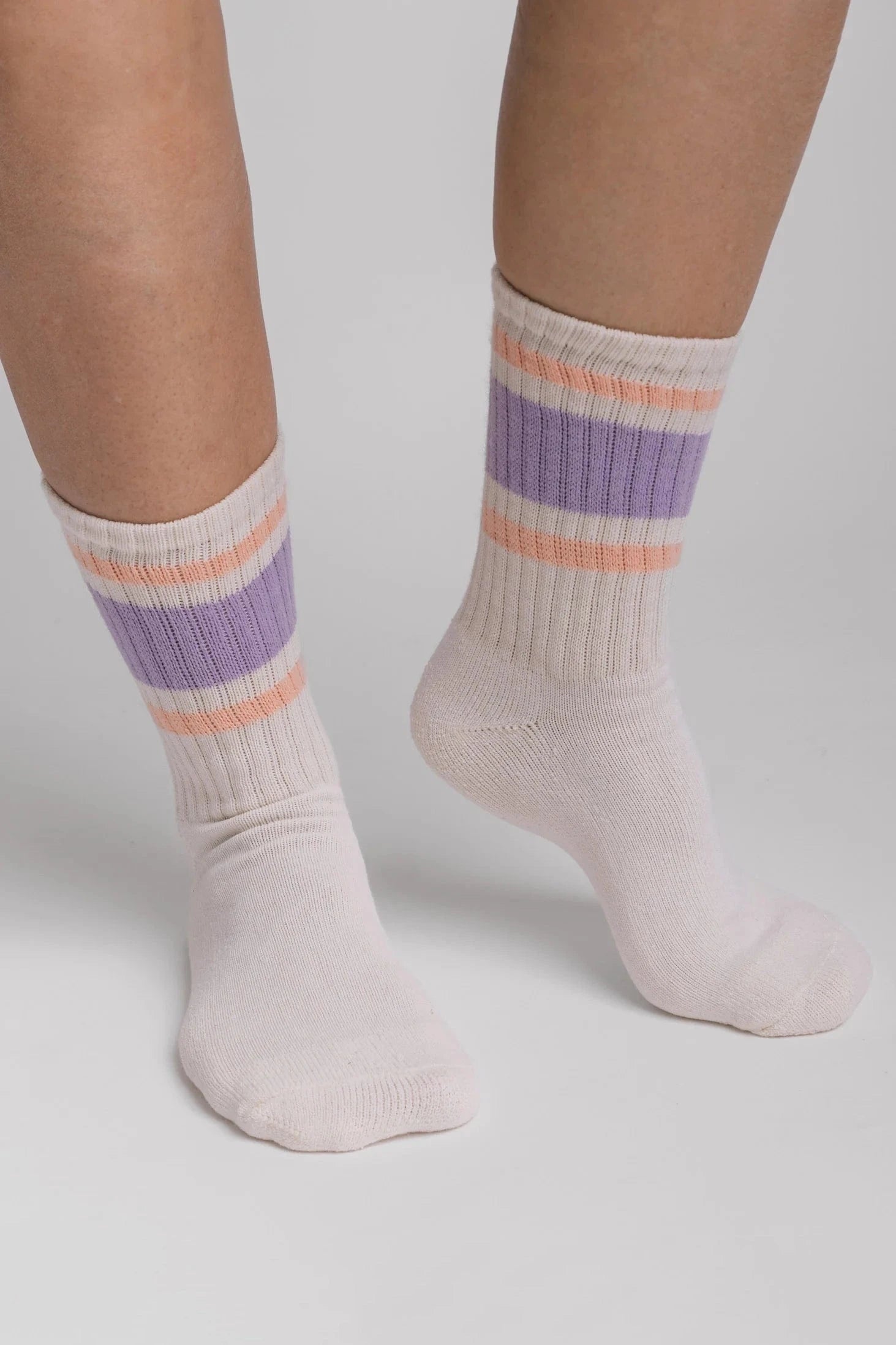 Retro Stripe Crew - Tile / Coral