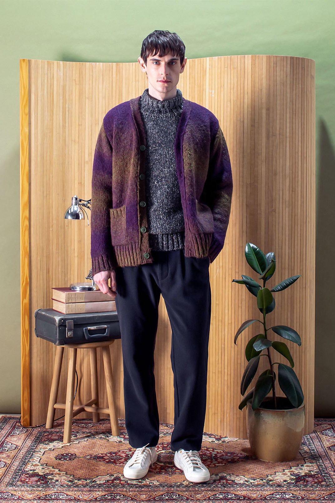 Buckley Cardigan - Purple / Green Ombre