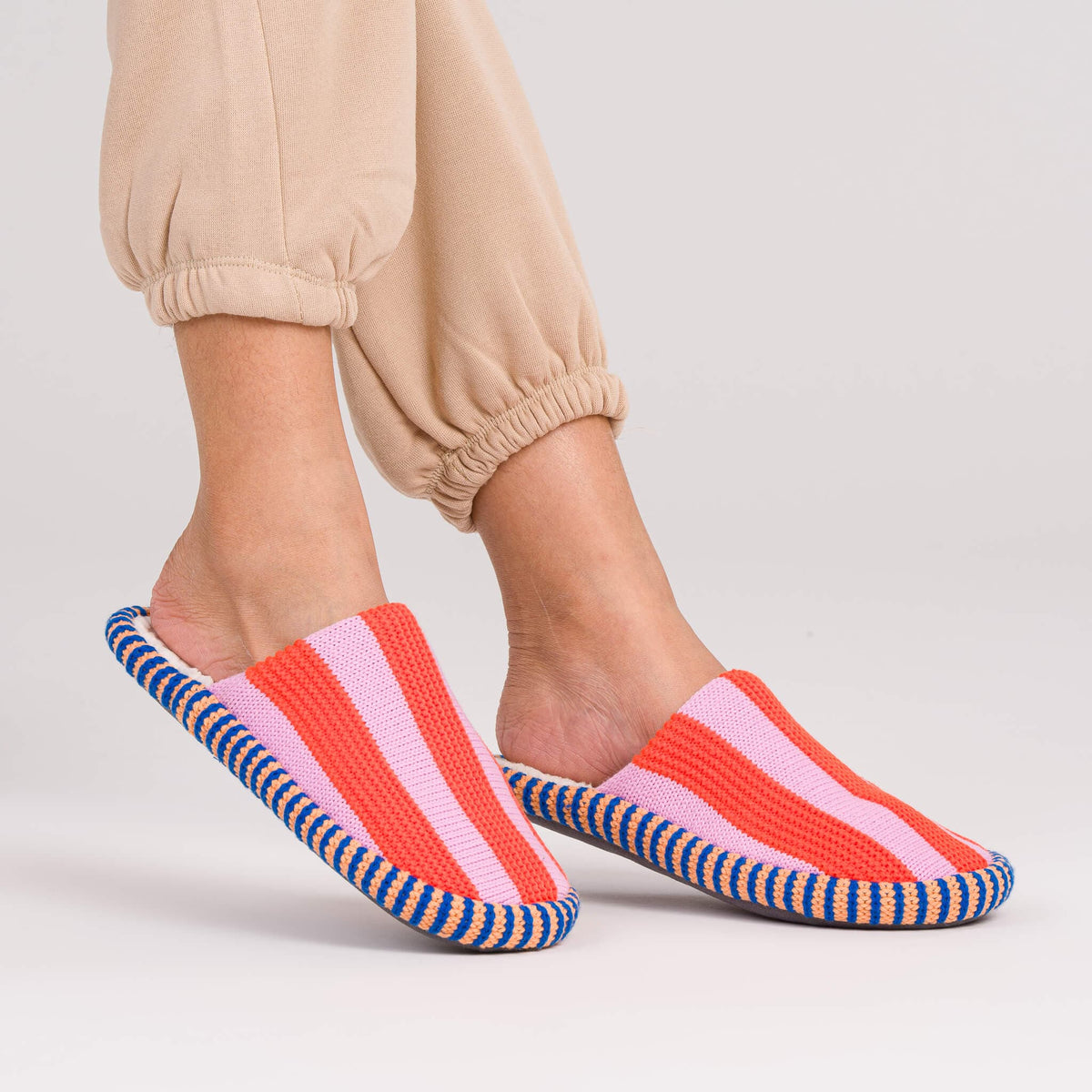 Stripe Slide Slippers - Poppy Lilac