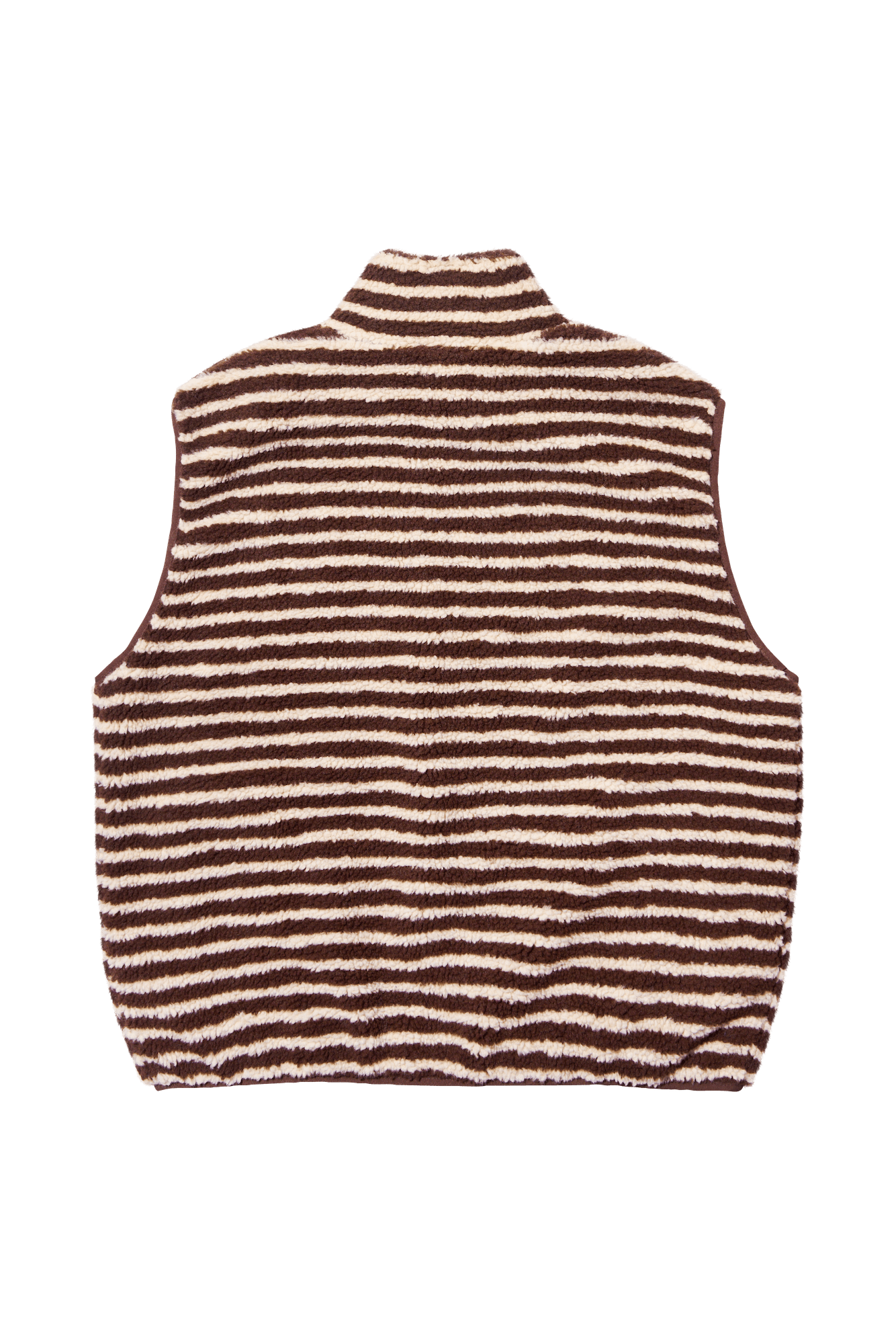 Stripe Fleece Vest - Brown / Cream