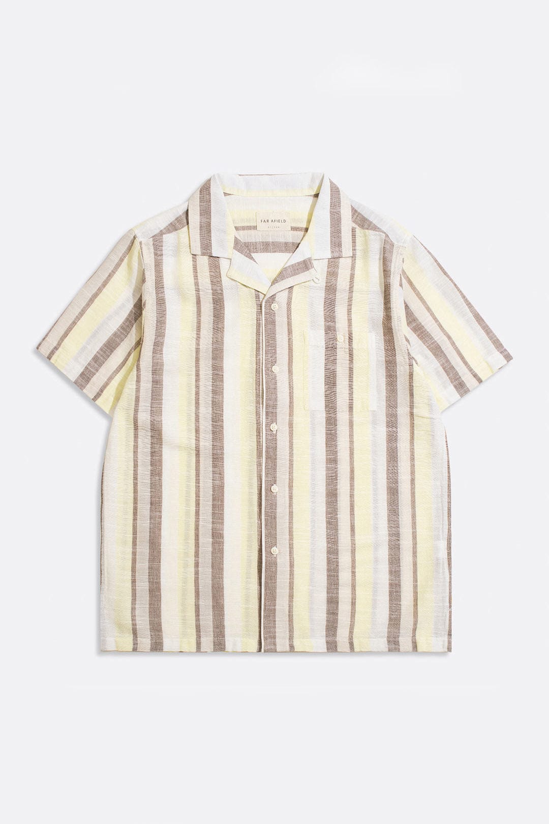 Selleck Shirt Slub Stripe - Brown Yellow