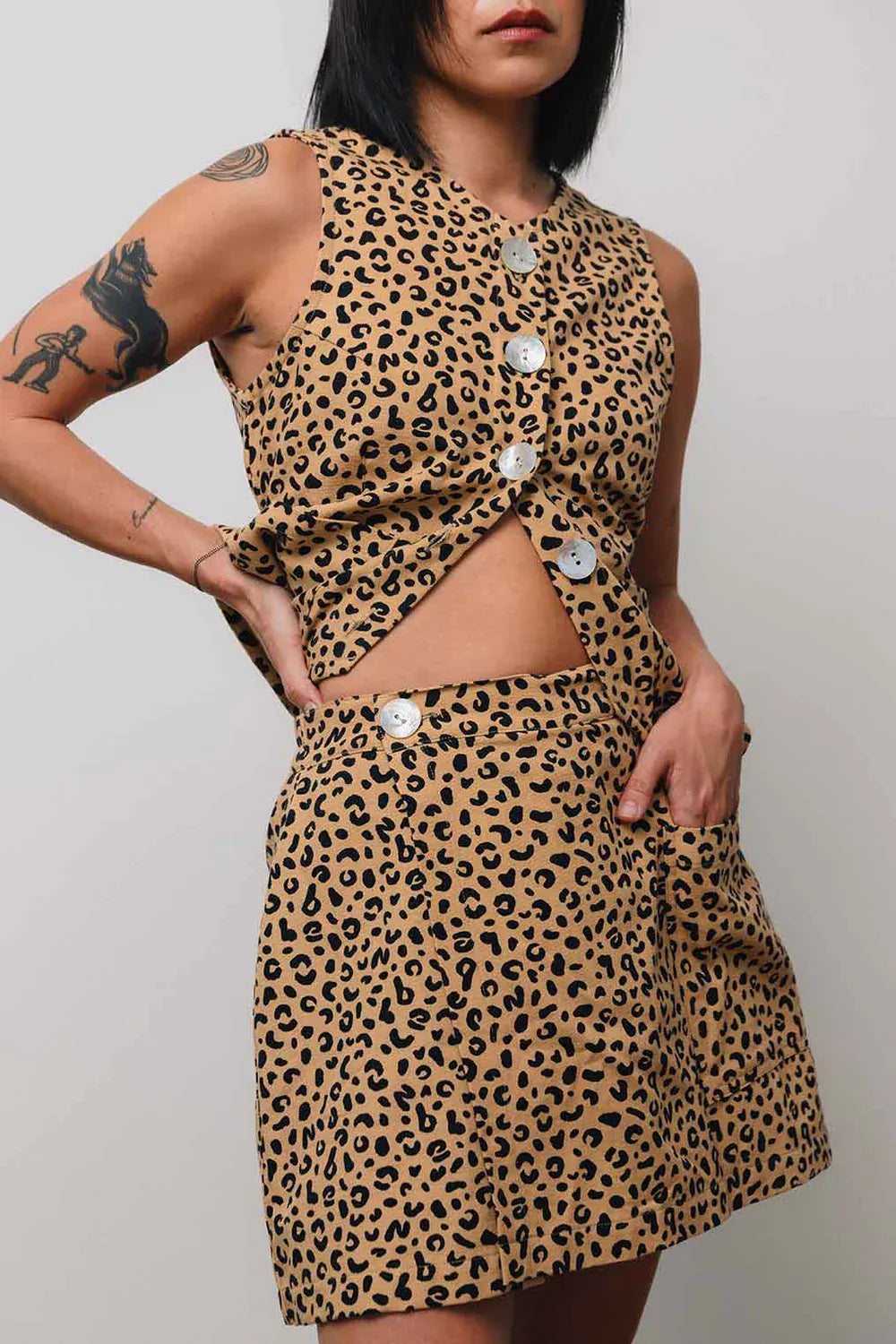 Shell Utility Skort - Leopard