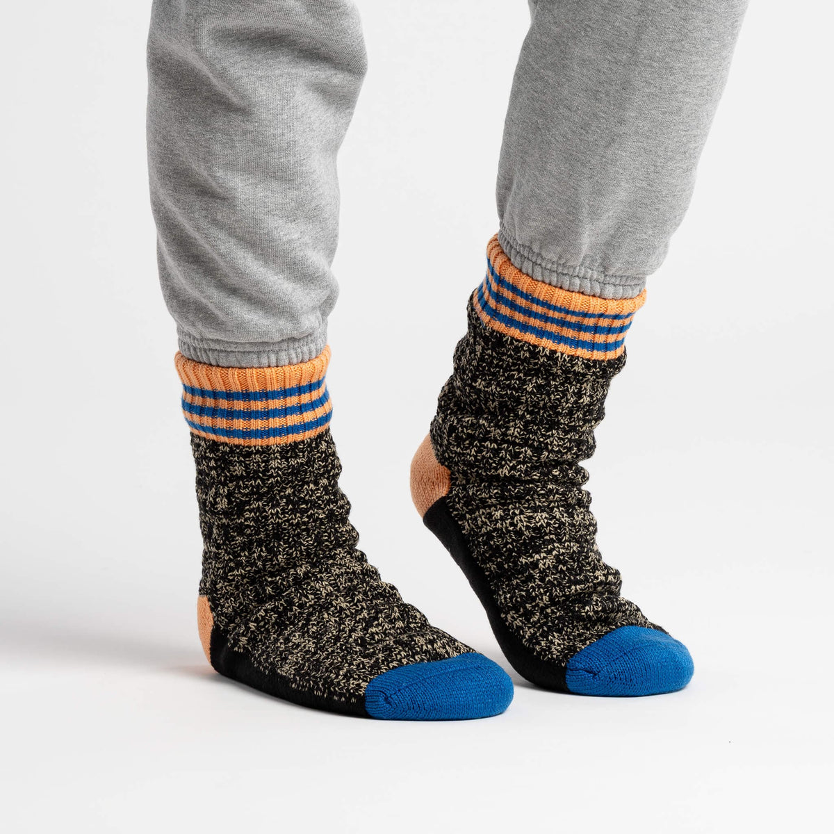 Varsity Knit House Socks - Black