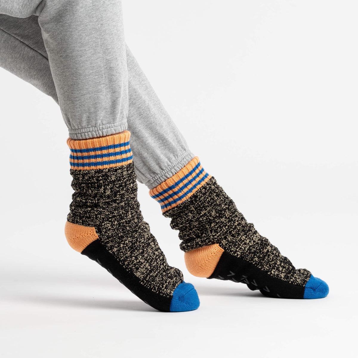 Varsity Knit House Socks - Black