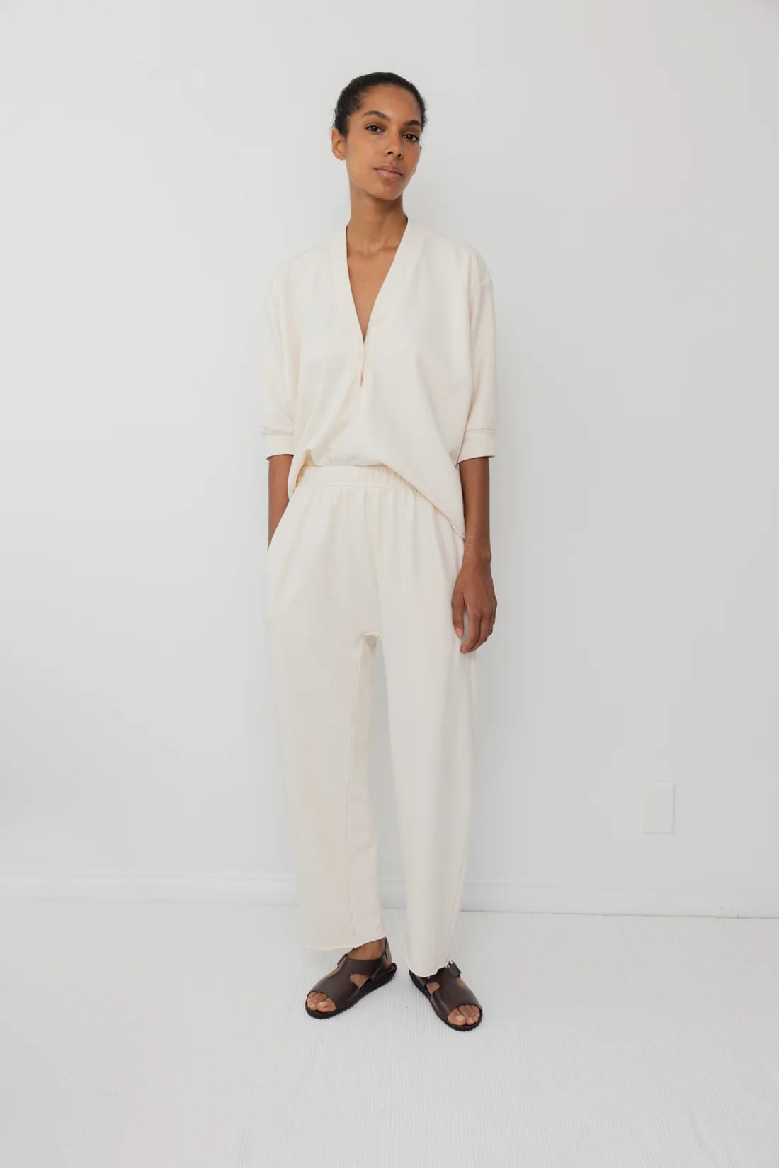 Short Sleeve Sweatshirt - Natural