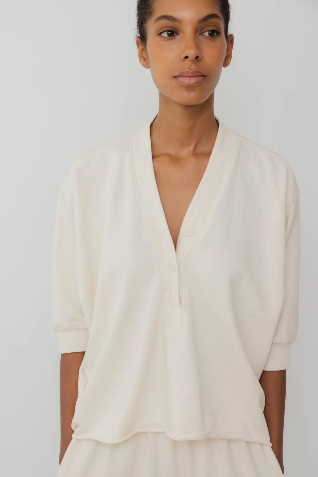 Short Sleeve Sweatshirt - Natural
