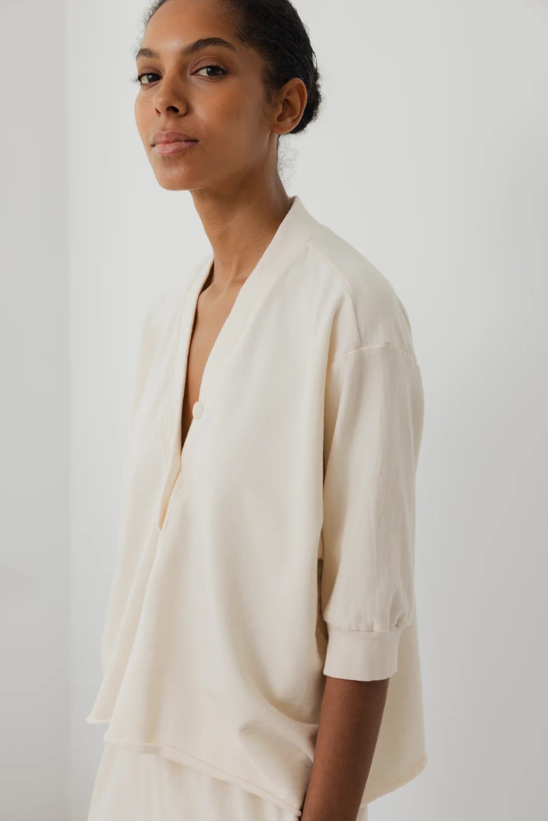 Short Sleeve Sweatshirt - Natural