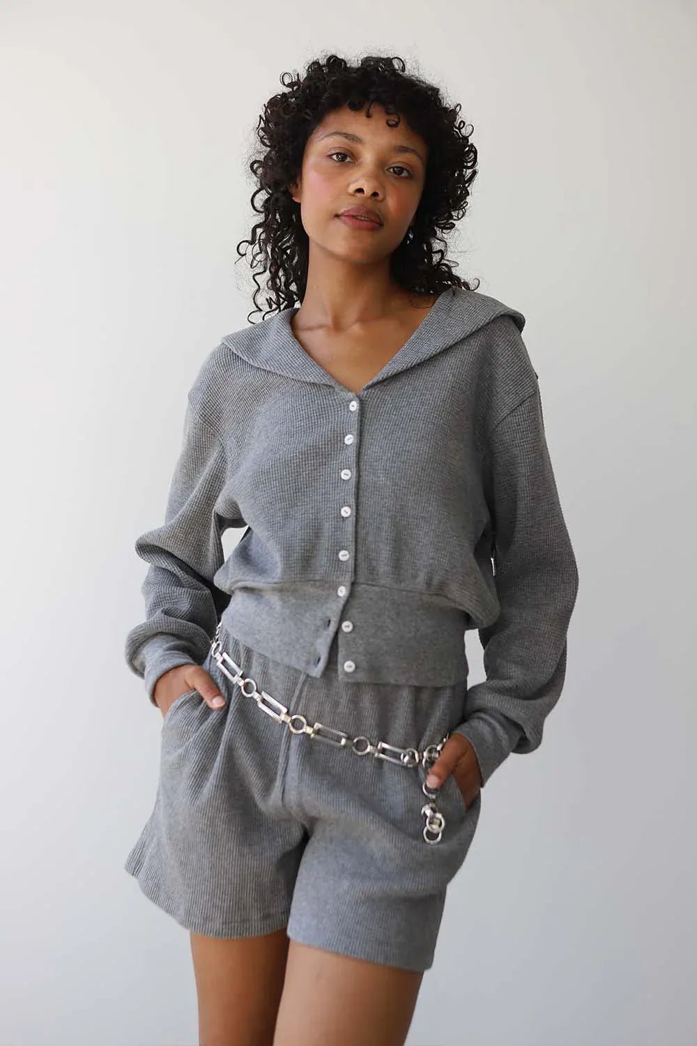Waffle Short - Heather Grey