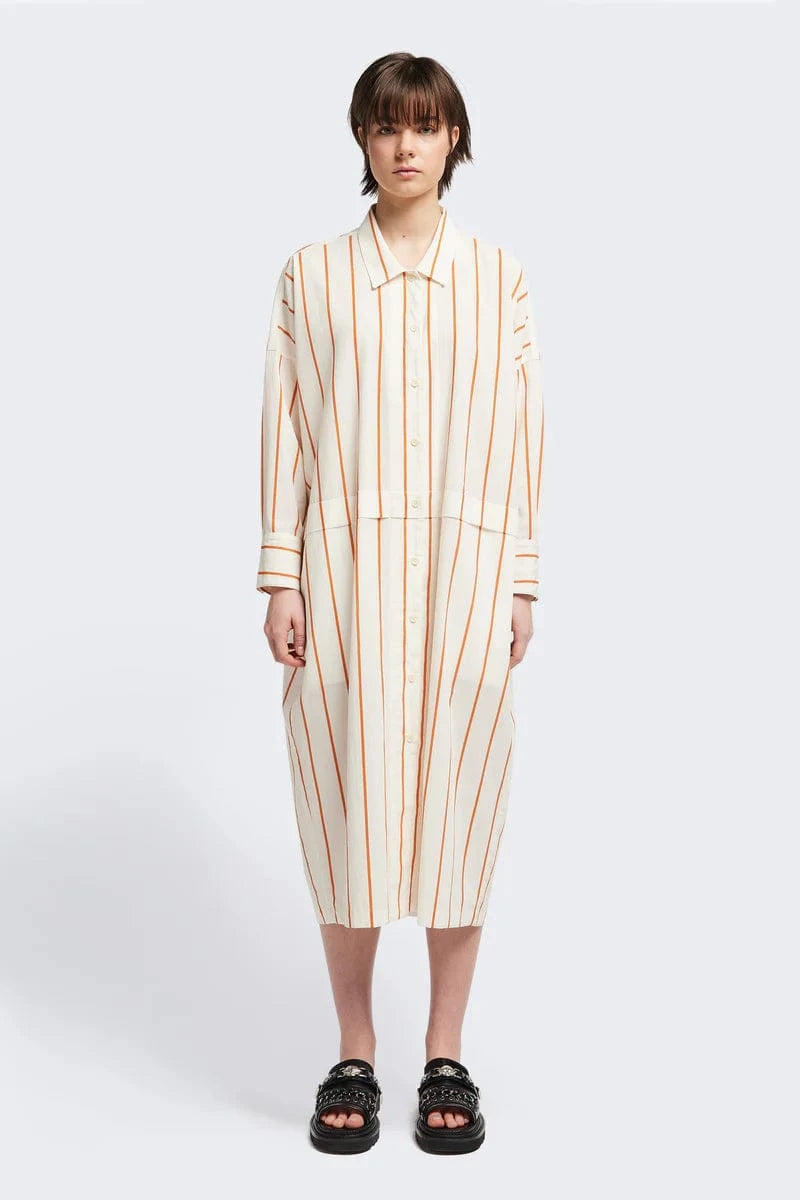 Sundown Shirt Dress - Burnt Orange Stripe