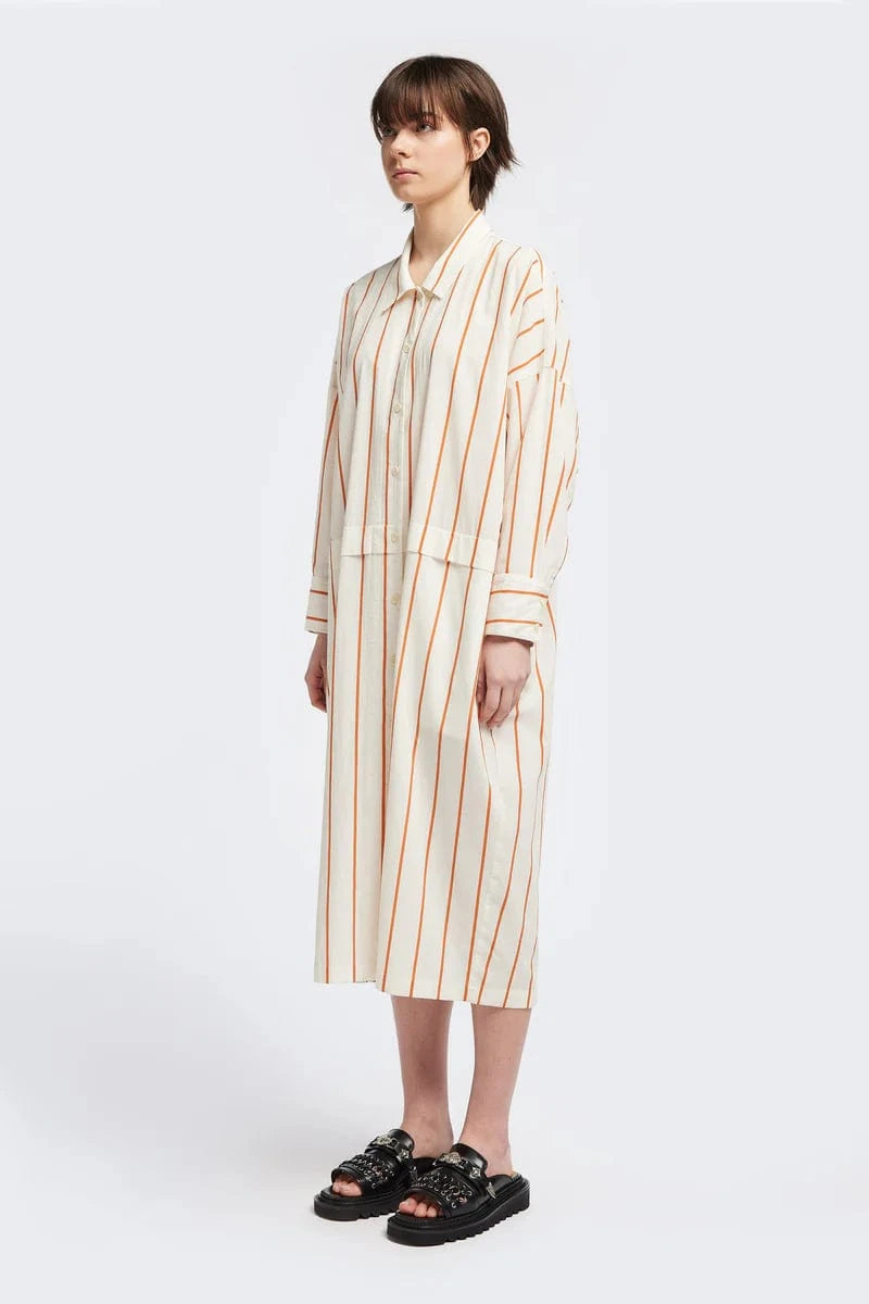 Sundown Shirt Dress - Burnt Orange Stripe