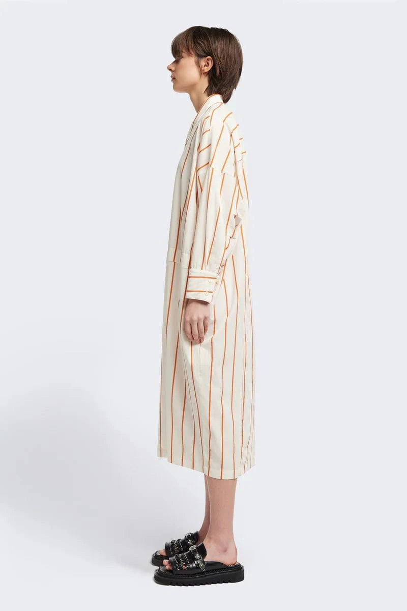 Sundown Shirt Dress - Burnt Orange Stripe