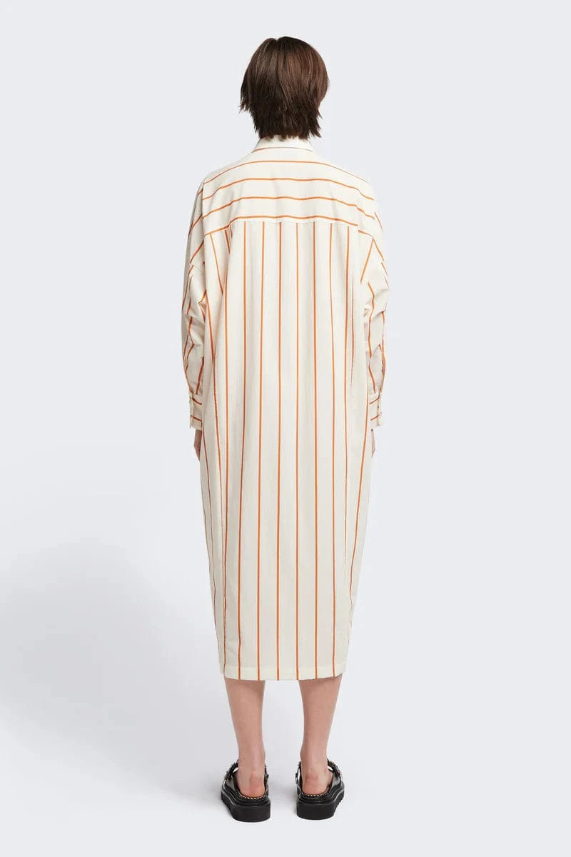Sundown Shirt Dress - Burnt Orange Stripe