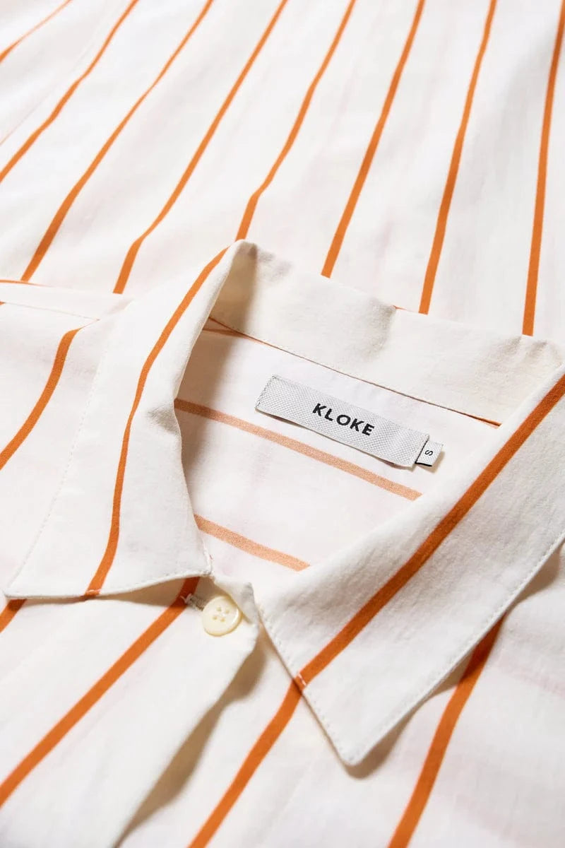 Sundown Shirt Dress - Burnt Orange Stripe