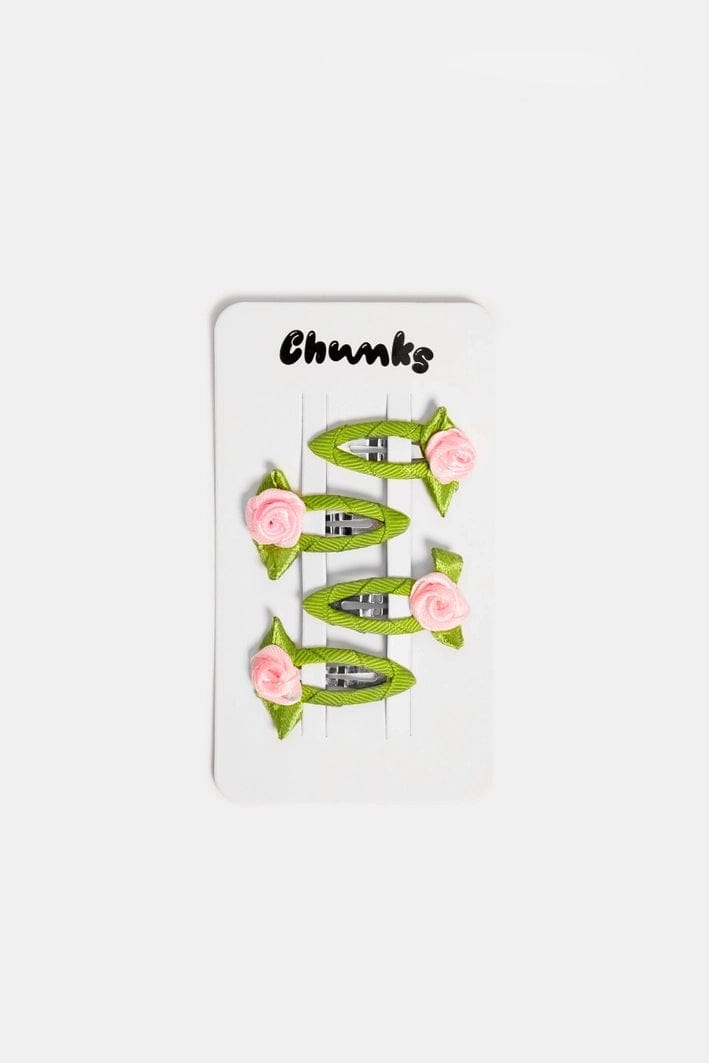 Rosette Snap Clips - Blush