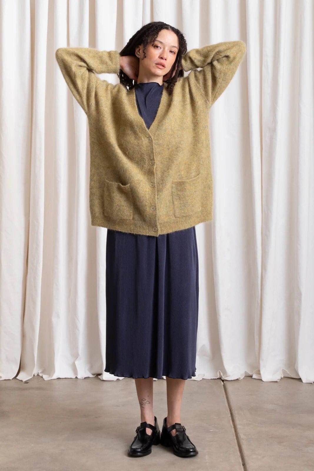 Oversized Mohair Cardigan - Ochre