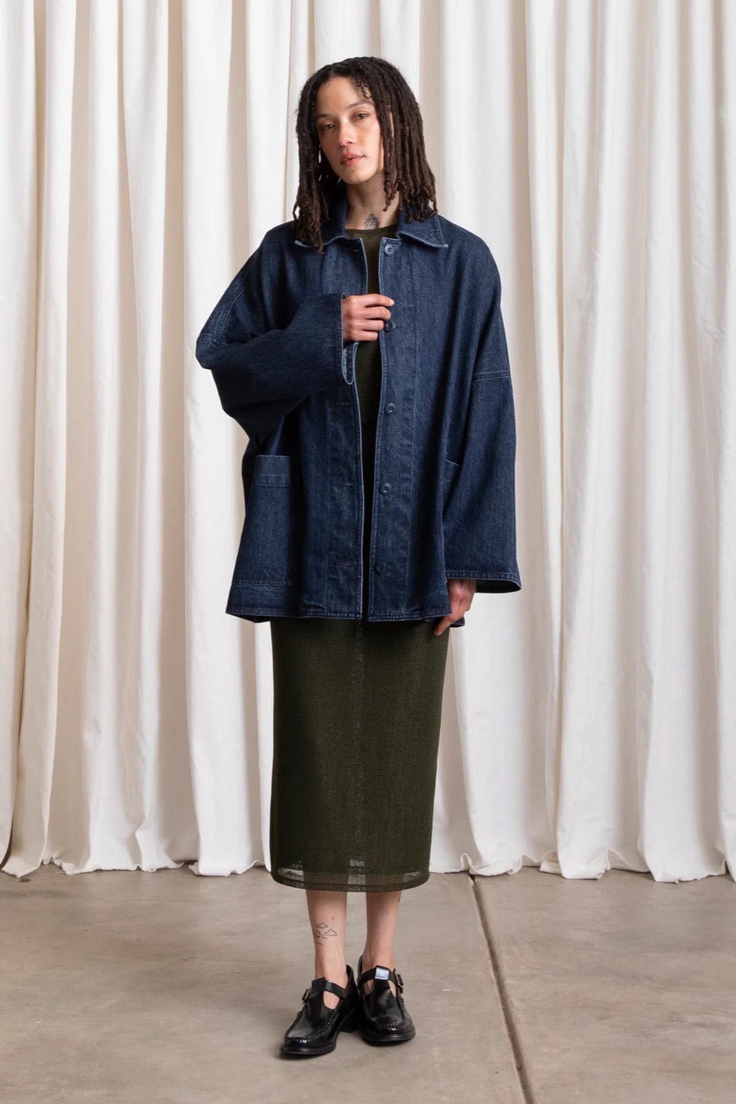 Oversized Shirt Jacket - Denim