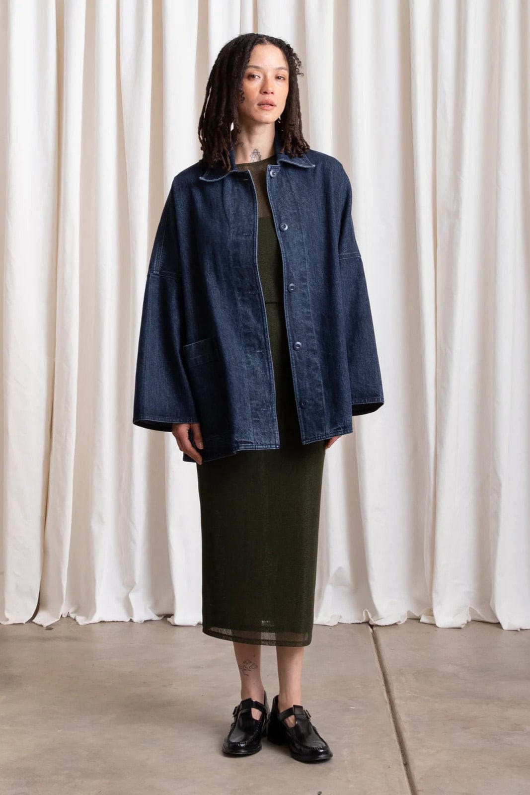 Oversized Shirt Jacket - Denim
