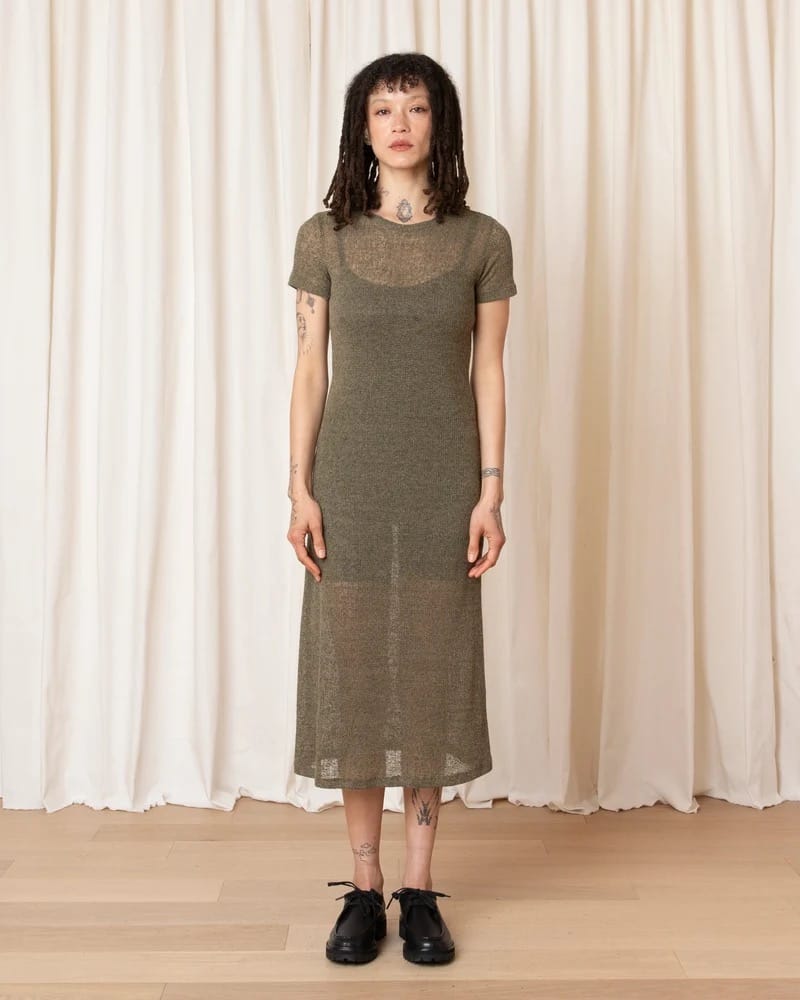T-Shirt Dress - Olive Melange