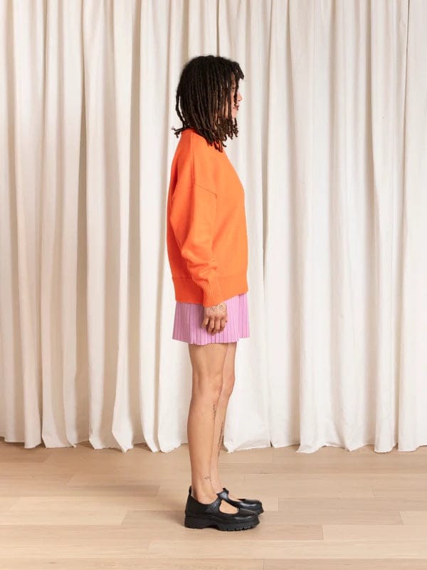 Chunky Cotton Pullover - Neon Orange