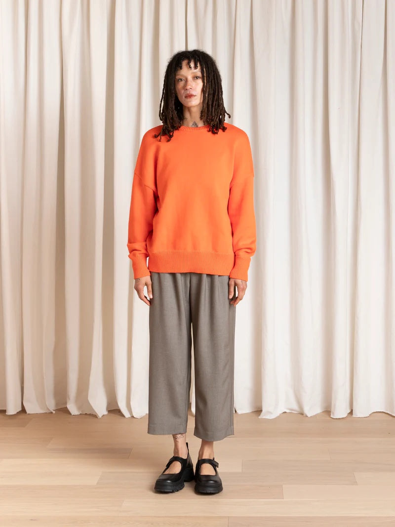 Chunky Cotton Pullover - Neon Orange