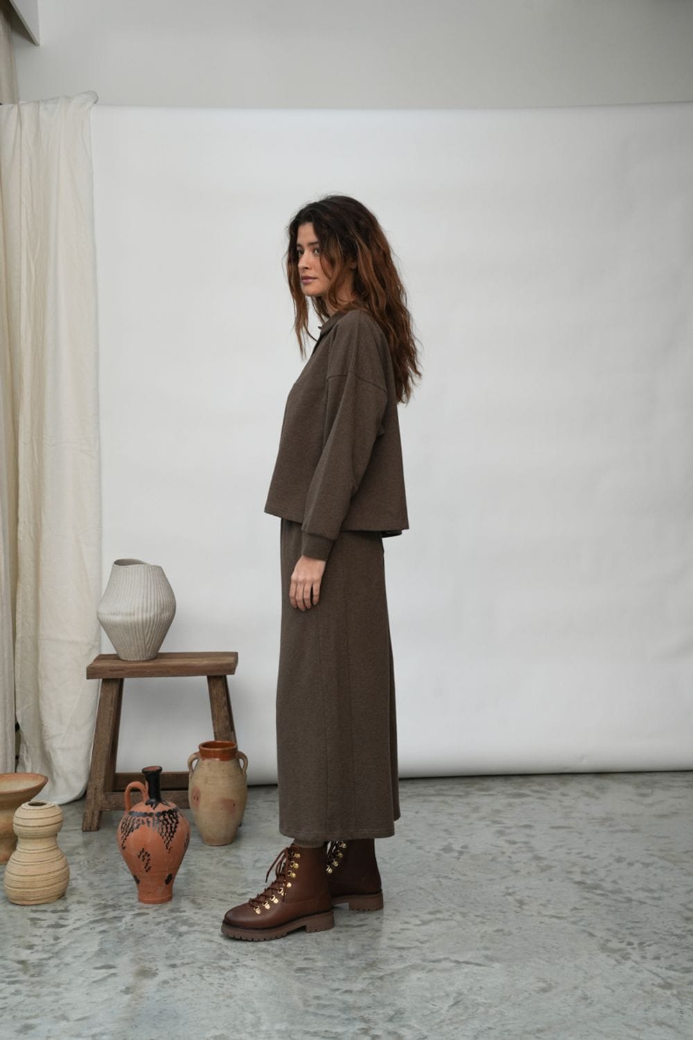 Holly Polo - Brown Marl