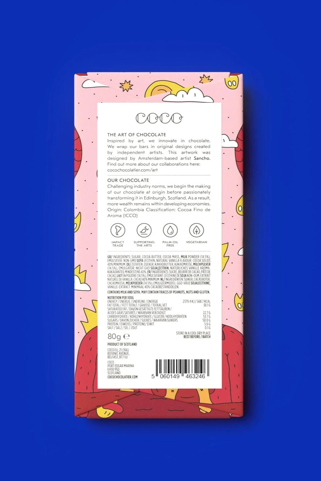 Colombian Milk 40% Chocolate Bar (80g)