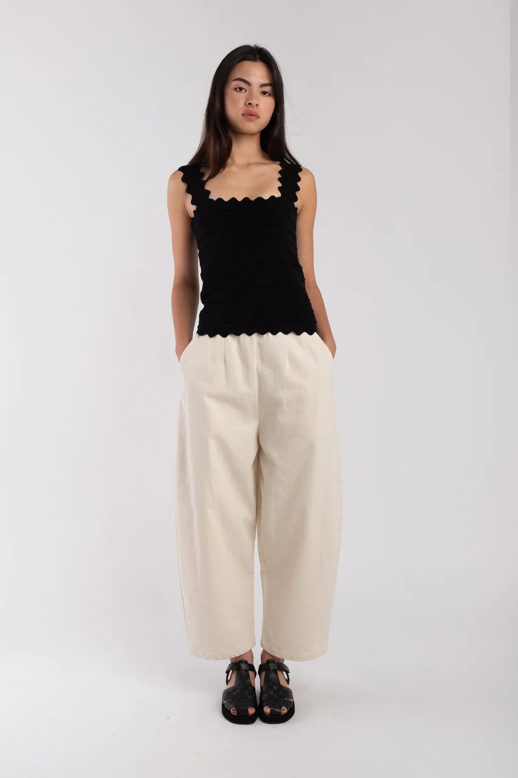 Barrel Pant - Cream