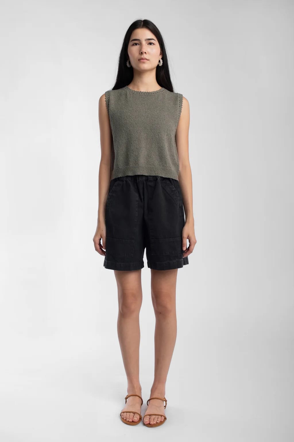 Boucle Tank - Fog Green
